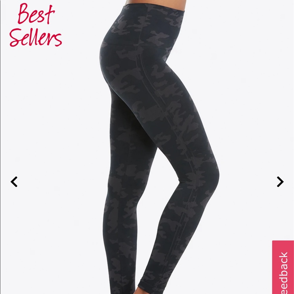 SPANX Look At Me Now Black Camo Legging WORN ONCE!